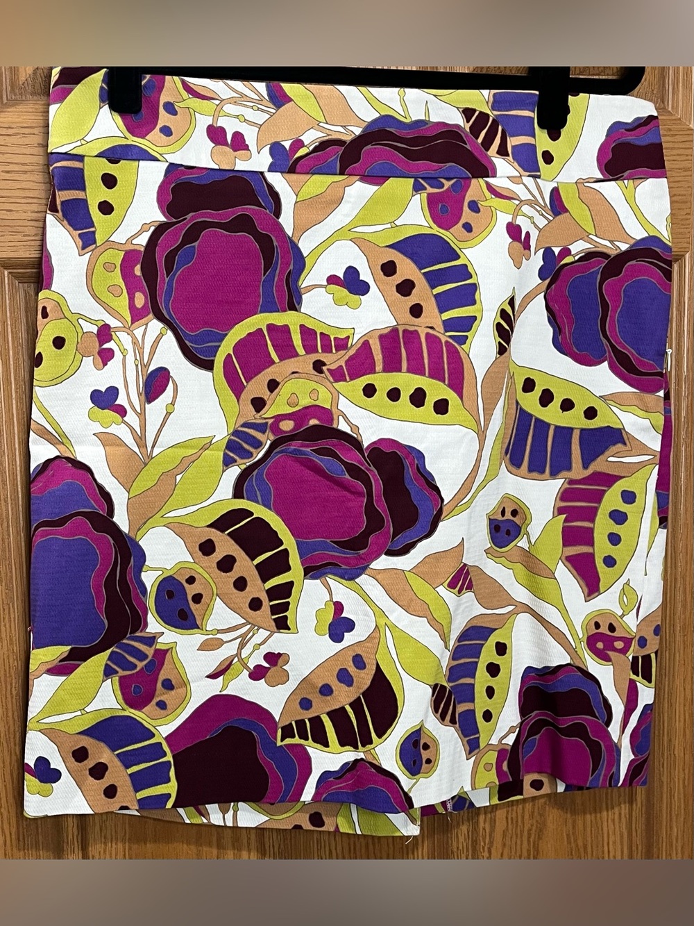 Vibrant Floral Pattern Skirt - Fuchsia, Purple & Lime